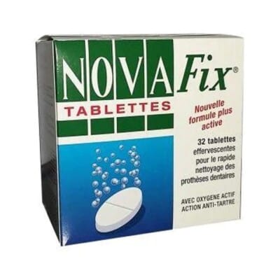 Tablettes effervessantes. nettoyage des prothèses dentaires (32) , NOVAFIX